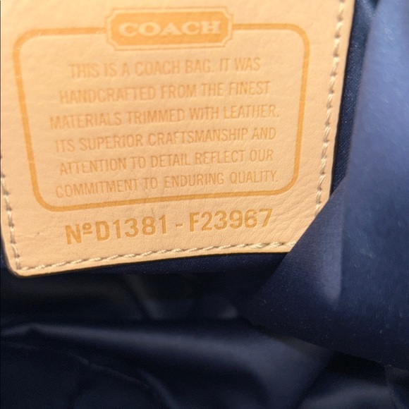 Coach Blue and Tan Patchwork Tote - Picture 11 of 15